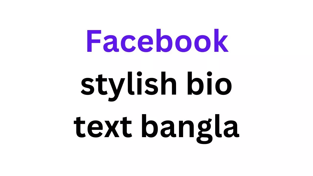100 Facebook stylish bio text bangla 2023